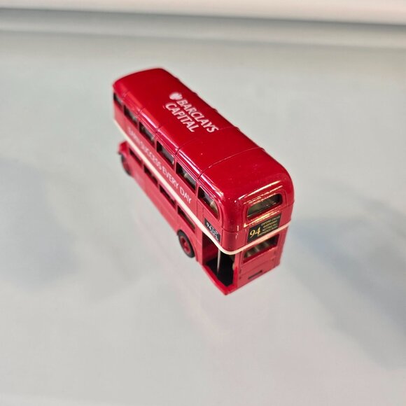 WELLY Red Double Decker Bus Diecast 94 Barclays Capital Bus Adtrucks - Picture 6 of 10